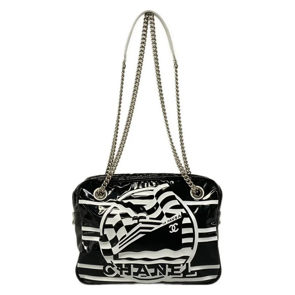 Chanel Shoulder Bag Black White